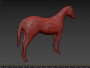 horse sculpture low-poly 3D Model