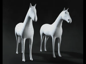 horse sculpture low-poly 3D Model