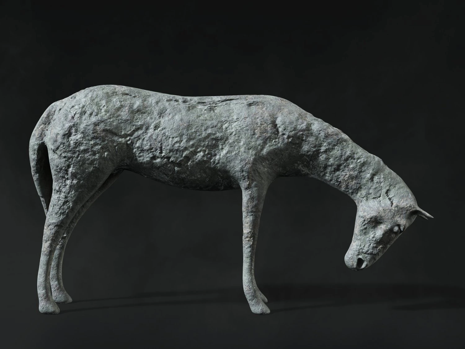horse sculpture low-poly 3D Model .c4d .max .obj .3ds .fbx .stl .blend 