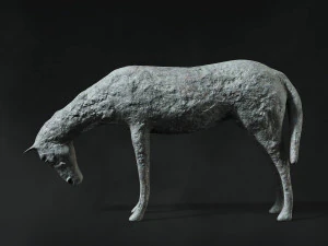horse sculpture low-poly 3D Model