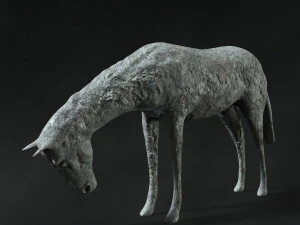 horse sculpture low-poly 3D Model