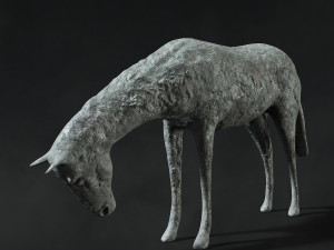 horse sculpture low-poly Modello 3D