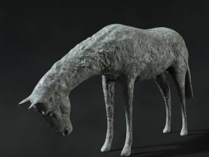 horse sculpture low-poly 3D Model