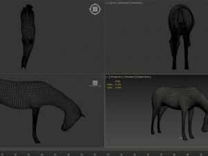 horse sculpture low-poly Modello 3D