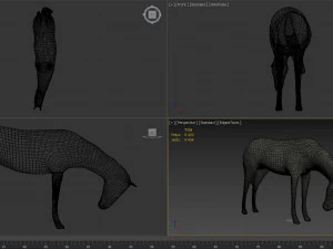 horse sculpture low-poly 3D Model