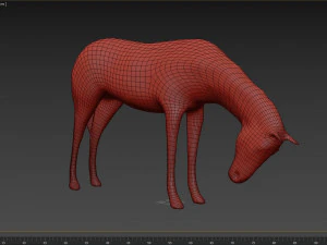 horse sculpture low-poly 3D Model
