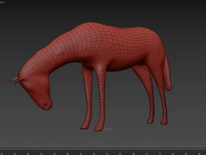 horse sculpture low-poly 3D Model