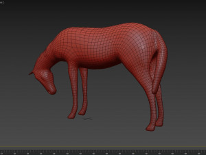 horse sculpture low-poly Modello 3D
