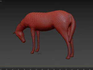horse sculpture low-poly 3D Model