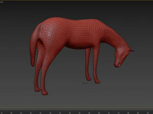 horse sculpture low-poly 3D Model