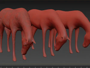 horse sculpture low-poly 3D Model
