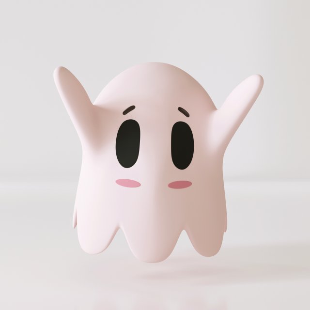 cute ghost 3D-Modell .c4d .max .obj .3ds .fbx .stl .blend 