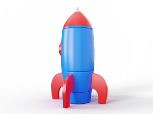 cartoon rocket Modelo 3D