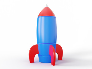 cartoon rocket Modelo 3D