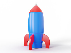 cartoon rocket Modelo 3D