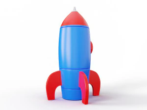 cohete de dibujos animados Modelo 3D