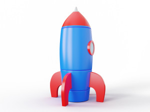 cartoon rocket Modelo 3D