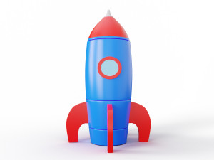 cartoon rocket Modelo 3D