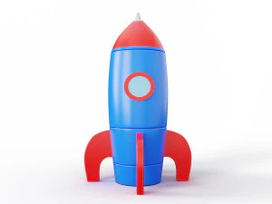 cohete de dibujos animados Modelo 3D