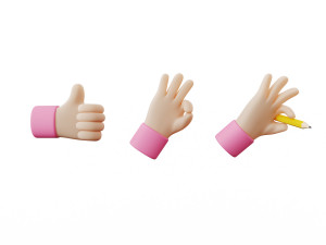 cartoon hands Modelo 3D