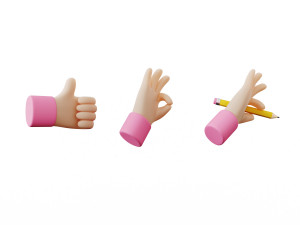 cartoon hands 3Dモデル
