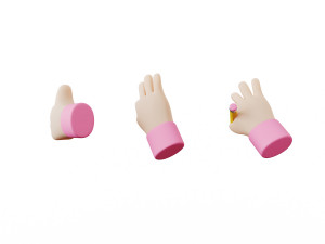cartoon hands 3Dモデル