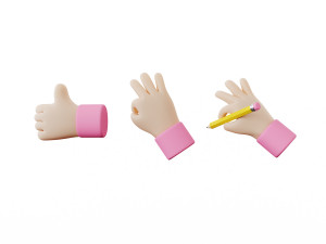 cartoon hands 3Dモデル