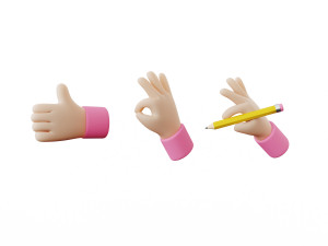 cartoon hands 3Dモデル