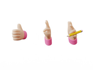 cartoon hands 3Dモデル