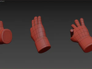 Cartoon-H&auml;nde 3D Modell