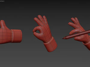 Cartoon-H&auml;nde 3D Modell
