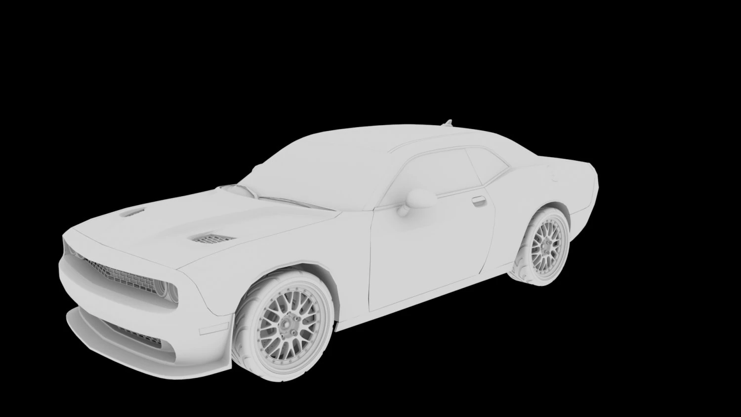 dodge challenger car vehicle sports race 3D Model .c4d .max .obj .3ds .fbx .stl .blend