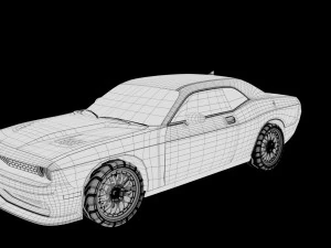 dodge challenger car vehicle sports race 3D Model