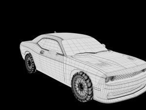 dodge challenger car vehicle sports race 3D Model
