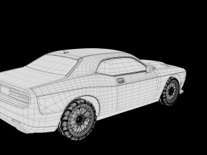dodge challenger car vehicle sports race 3D Model