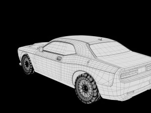 dodge challenger car vehicle sports race 3D Model
