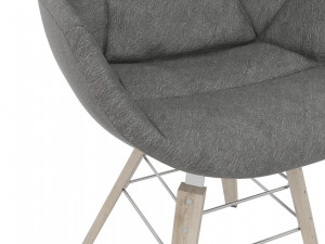 three soft chairs in different high quality textures and colors decor und furniture Model 3D