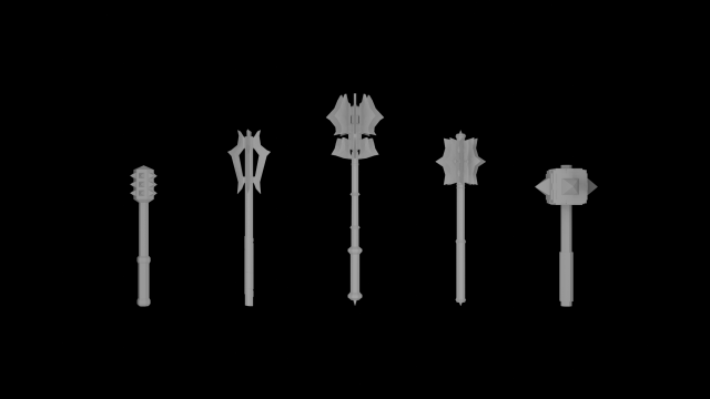 maces pack 3Dモデル .c4d .max .obj .3ds .fbx .stl .blend 