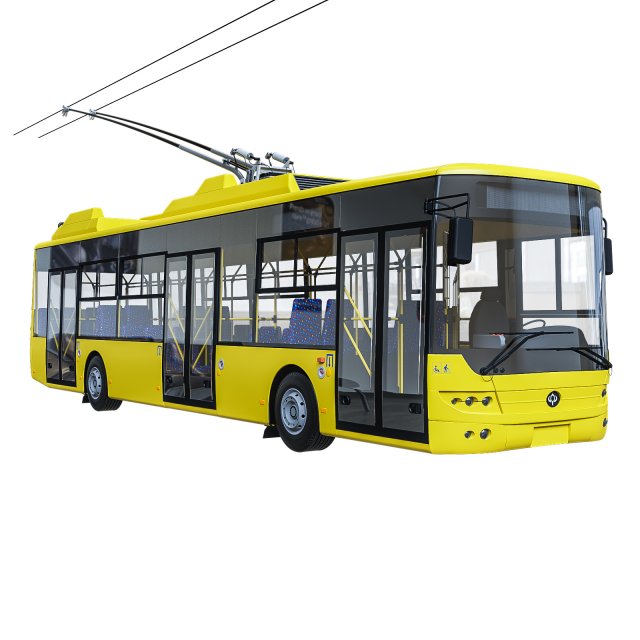trolleybus 3D Model .c4d .max .obj .3ds .fbx .stl .blend