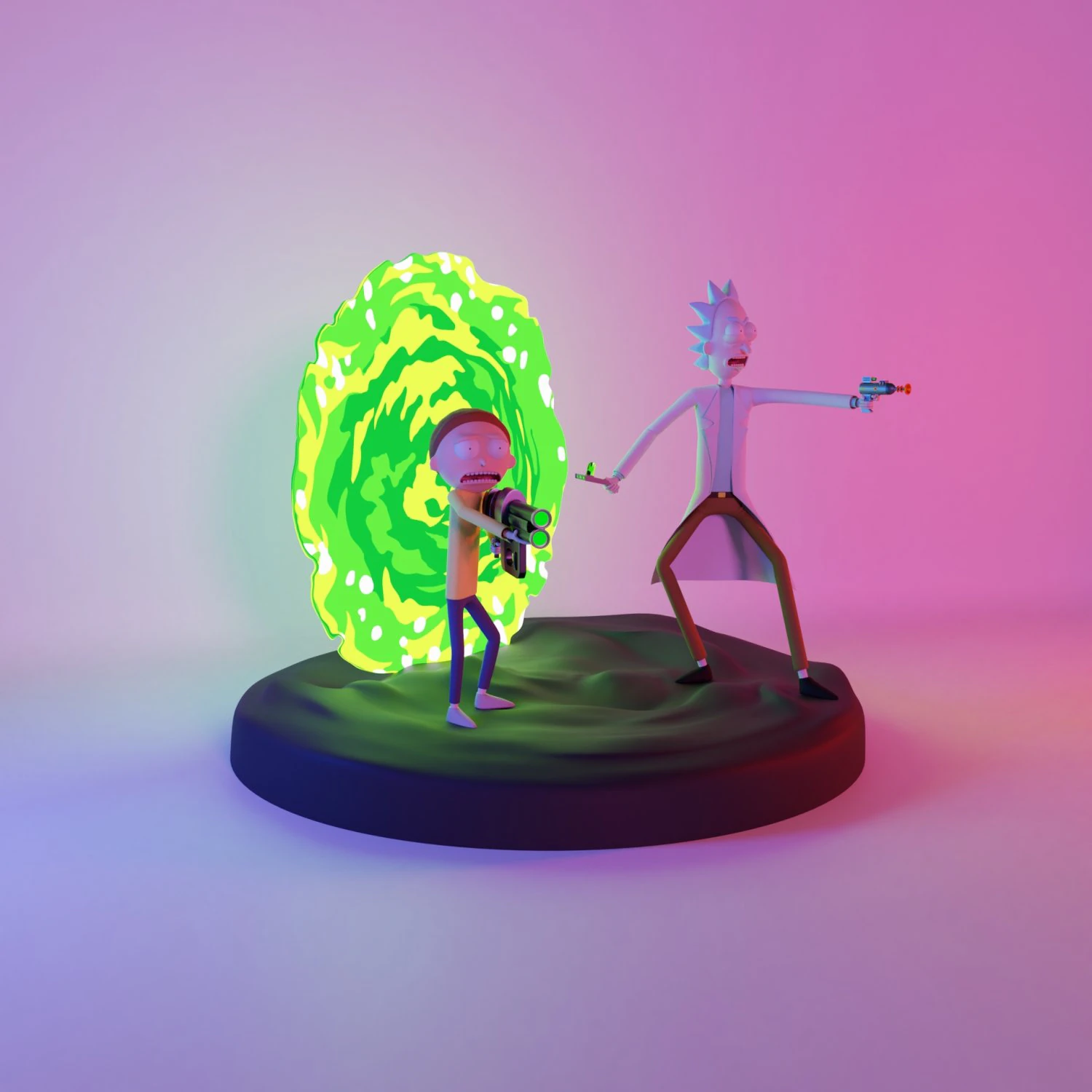 Rick morty statue 3D Model .c4d .max .obj .3ds .fbx .stl .blend