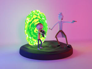 Rick-Morty-Statue 3D Modell