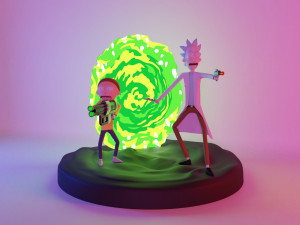 Rick morty statue Modelo 3D