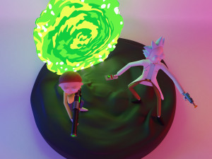 Rick morty statue Modelo 3D
