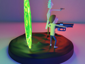 Rick morty statue Modelo 3D