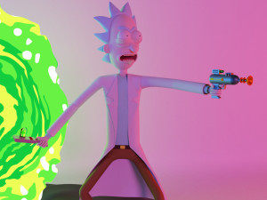 Rick morty statue Modelo 3D