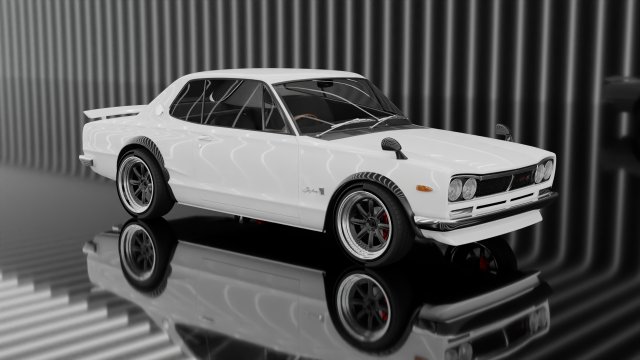 Nissan Skyline GT-R 1968 3D Модель .c4d .max .obj .3ds .fbx .stl .blend 