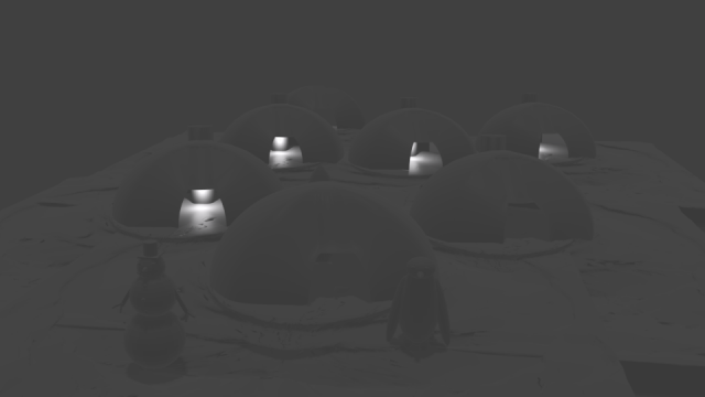 the yurt and the snowman 3D 모델 .c4d .max .obj .3ds .fbx .stl .blend 