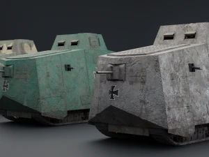 tanque alem&aacute;n a7v Modelo 3D