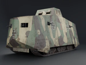 tanque alem&aacute;n a7v Modelo 3D
