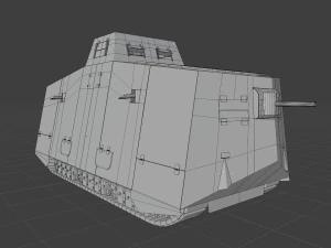 tanque alem&aacute;n a7v Modelo 3D